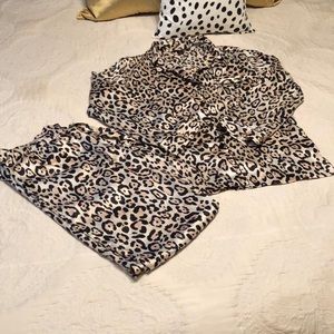 Pink Leopard Satin PJ by Victoria Secret